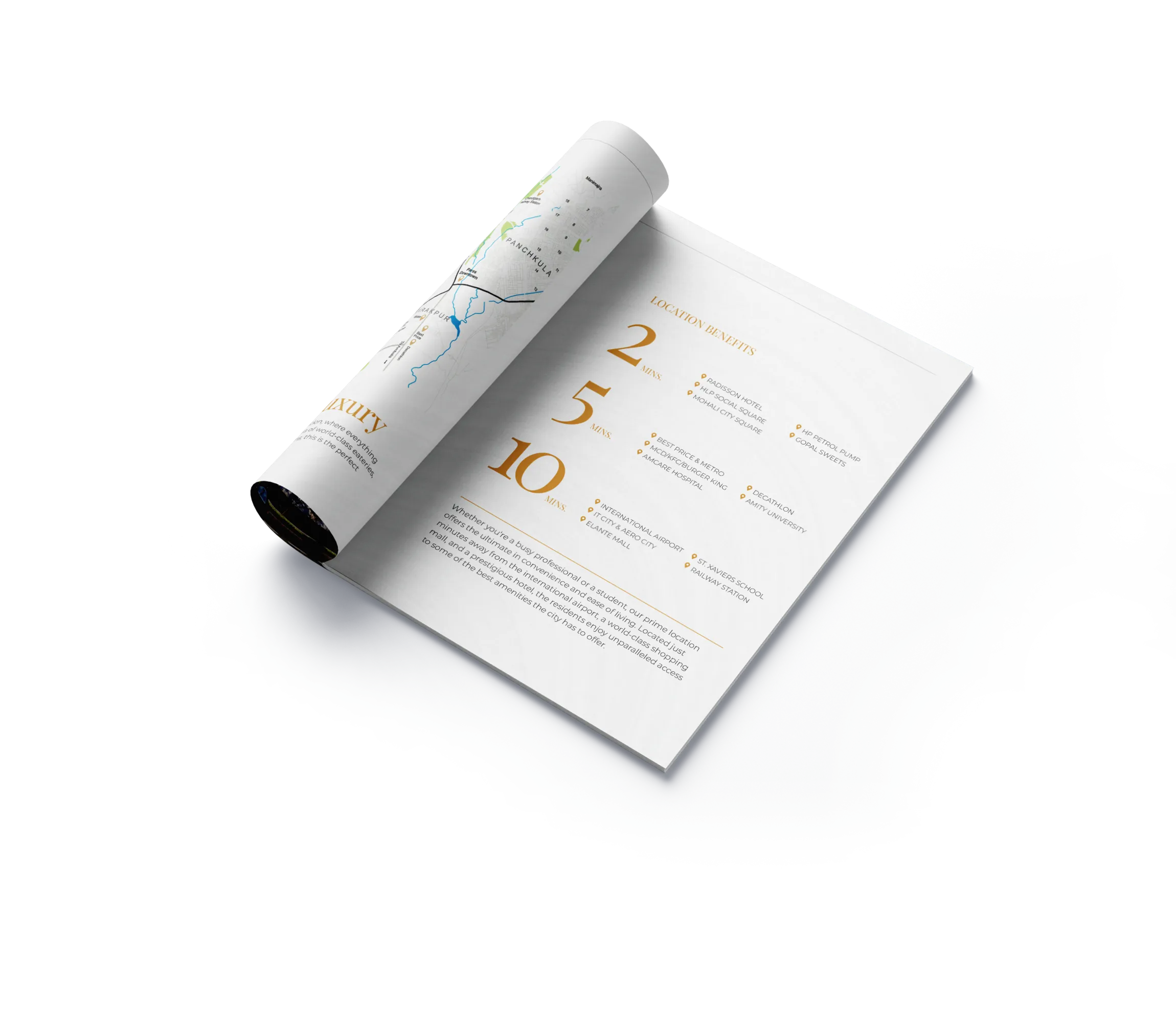 Rolled brochure showing the project numbers page